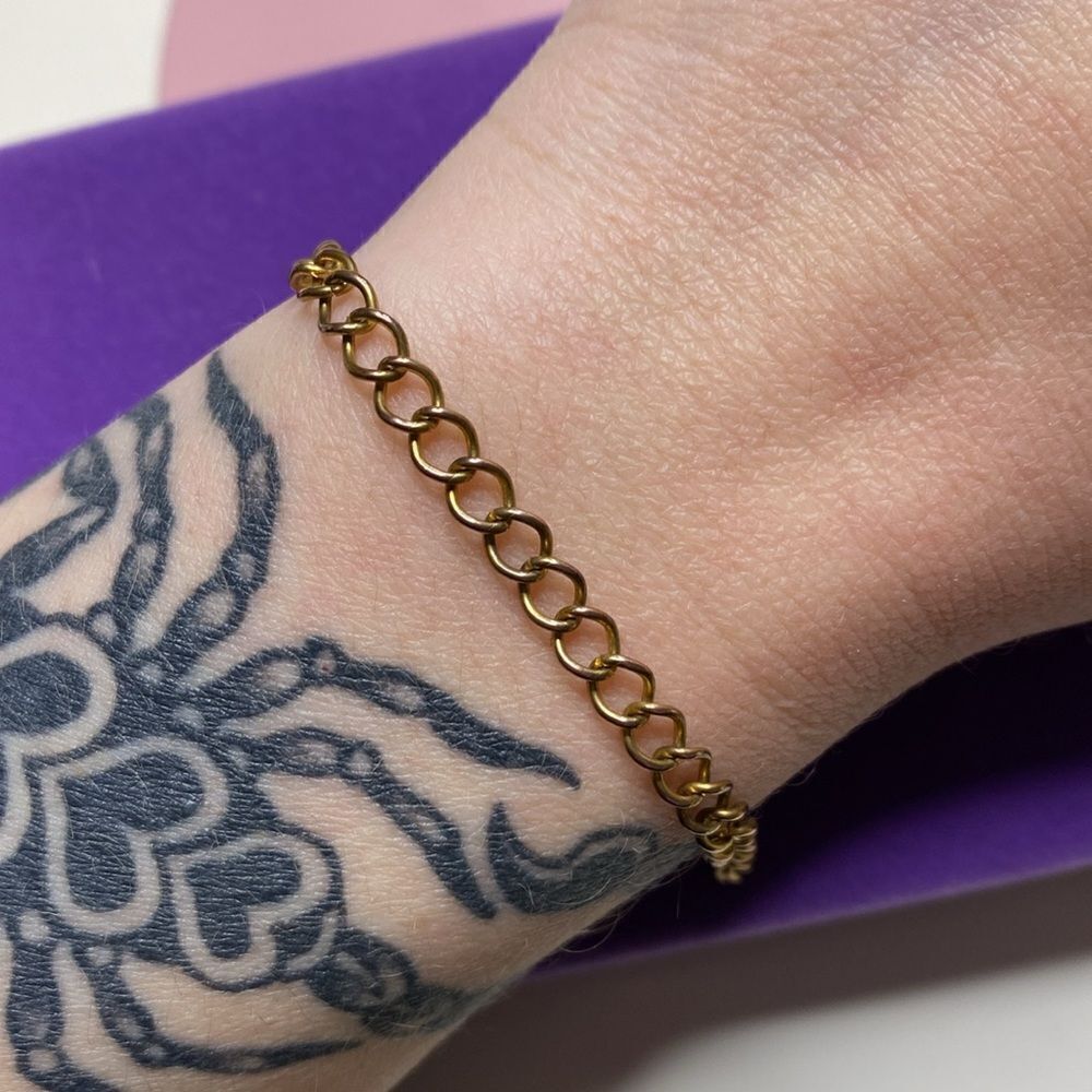 💛 Vintage Gold Plated Chain Bracelet - Picture 3 of 3